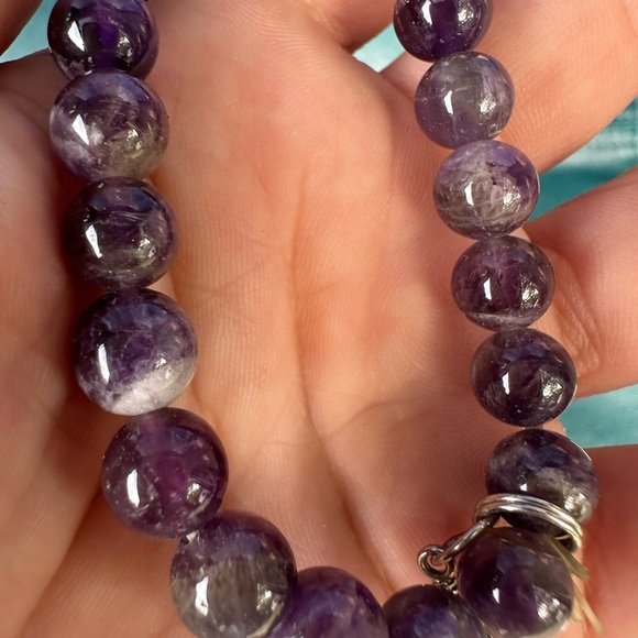 Lepidolite Raw Bracelet with Silver Charm - Picture 3 of 3